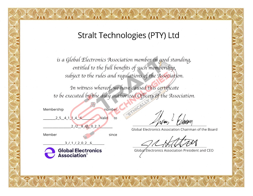 Global Electronics Association certificate preview